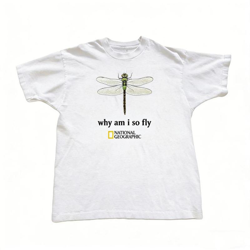 2026 printed T-shirt, ships within 24 hours, National Geographic dragonfly pattern T-shirt, unisex, fashionable and versatile