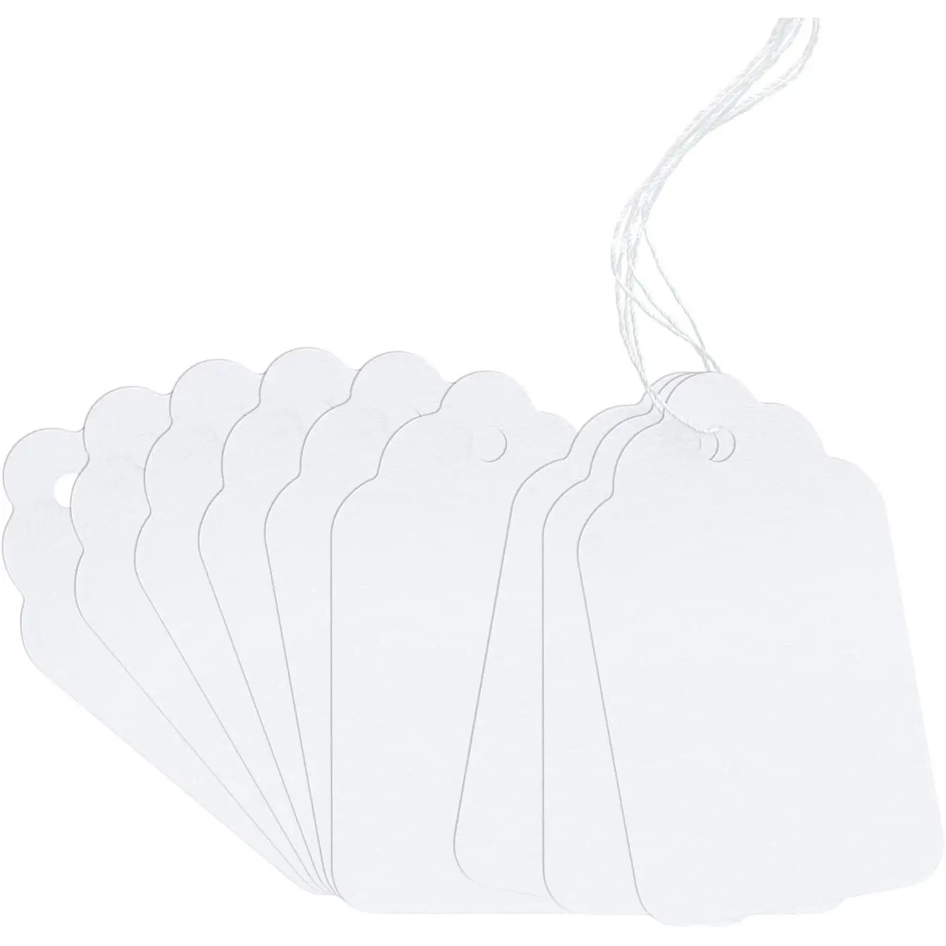 100 Marking Tags - White Price Tags with String, Display Labels for , 2.75 x 1.57 Inches