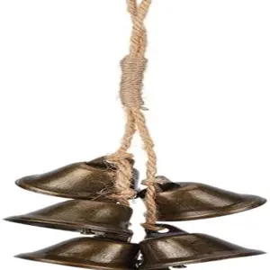 Witch Bells for Door Knob Witchcraft Door Hanging Bell Rtic Witch Wind Chimes Strings with 6 Vintage Witchy Things Protection Outdoor for Boho Home Room Decoration Bronze 12.42 Inch