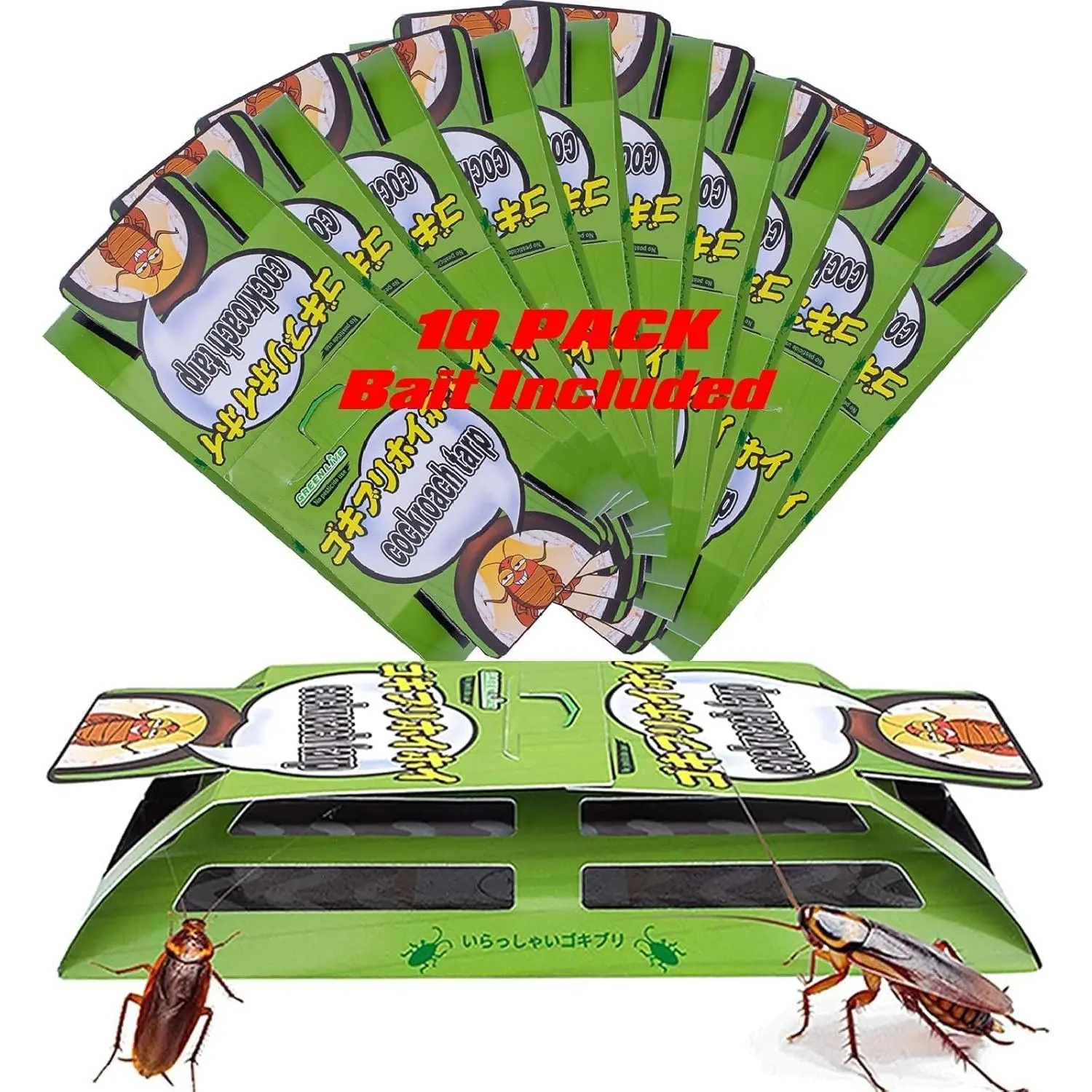 Cockroach Traps for Home, Roach Bait Traps Indoor Pest Control with Easy Setup, Kitchen & Bathroom Roach Control Solution, 10 Pack