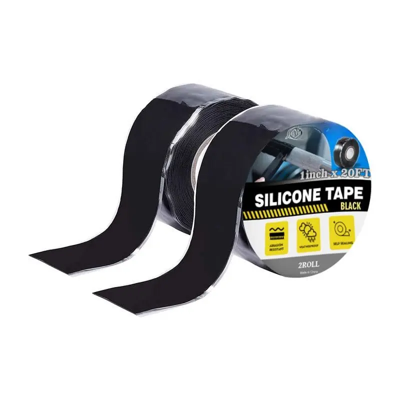 Seal Self Fusing  Tape, 2 Rolls 1inx10' Weatherproof Pipe Repair Tape, Heavy Duty and Leak Proof Rubber Pipe Tape, Tape for  Pipeline Repair/ Bandage/(Black)