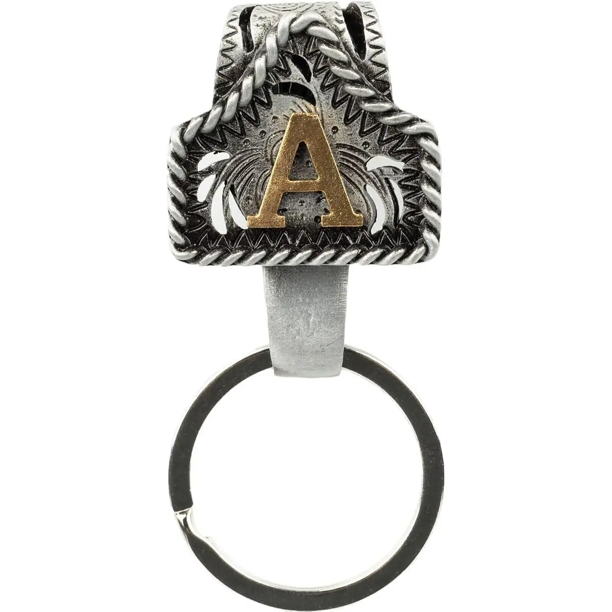 Vintage Western Cowboy Letter A-Z Keychain, Personalized Belt Key Holder for Pockets & Bags Pendant Accessories, Retro Initial Key Chain Clip Accessories