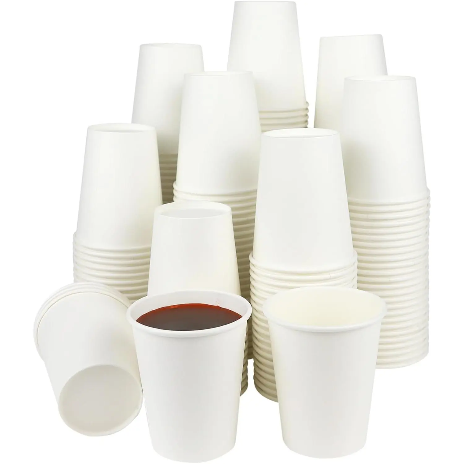 Paper Cups, 50 Park 8 Oz Disposable Cups for Hot or Cold Beverage, Paper Coffee Cups 8 oz