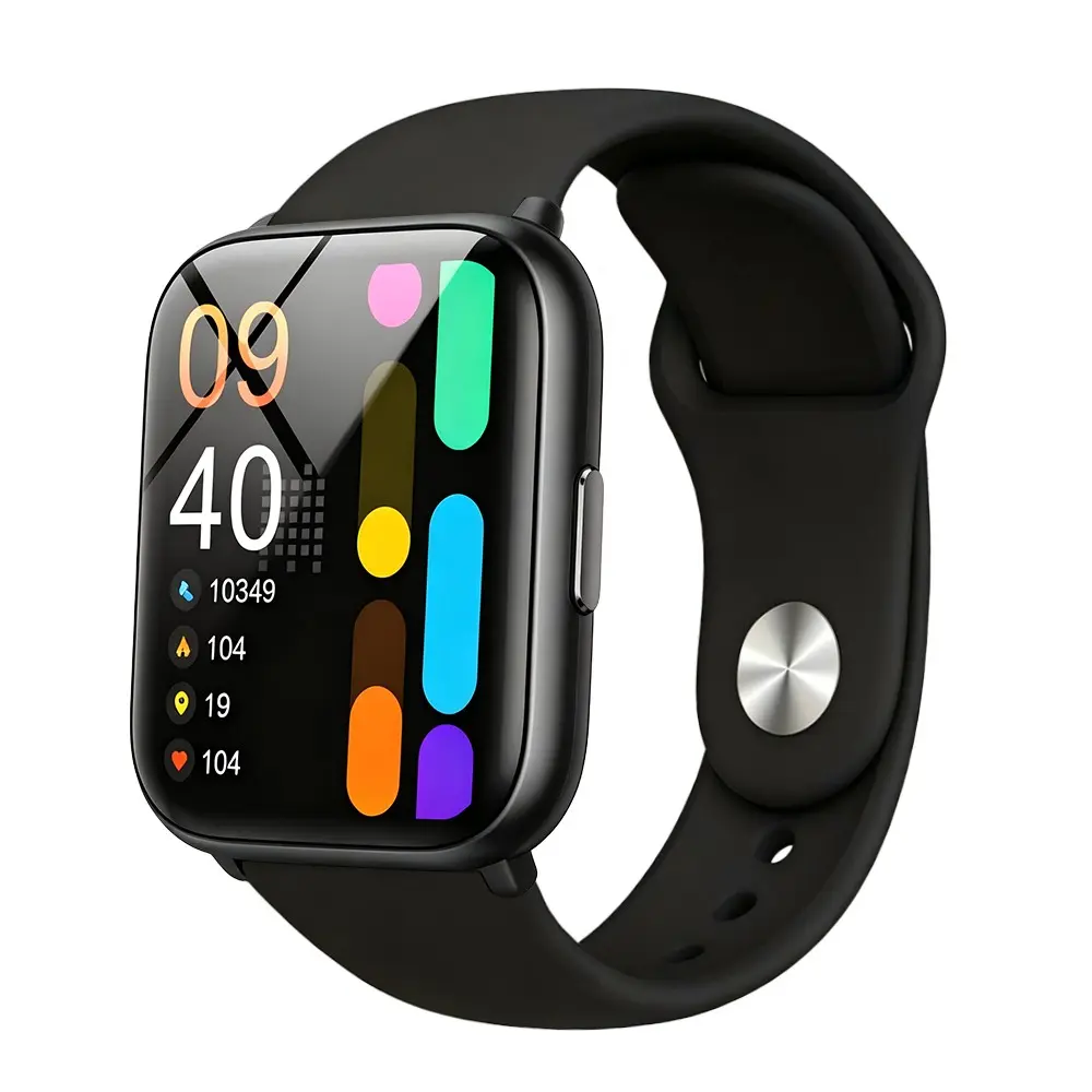 Smart Watch Pro, Touchscreen Smartwatch, 2.01-Inch IPS Touchscreen, Bluetooth-compatible 5.0, 24H Health Monitor (Heart Rate/Oxygen/Temperature/Sleep), 100+ Sports Modes, 15-Day Battery, Wireless Charging, iOS & Android Compatible
