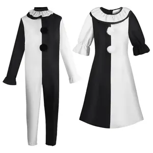 Art Movie Terrifier Clown Cosplay Costume Jumpsuit for Men Women Halloween Carnival Party Role Play Outfit Art The Clown Suit