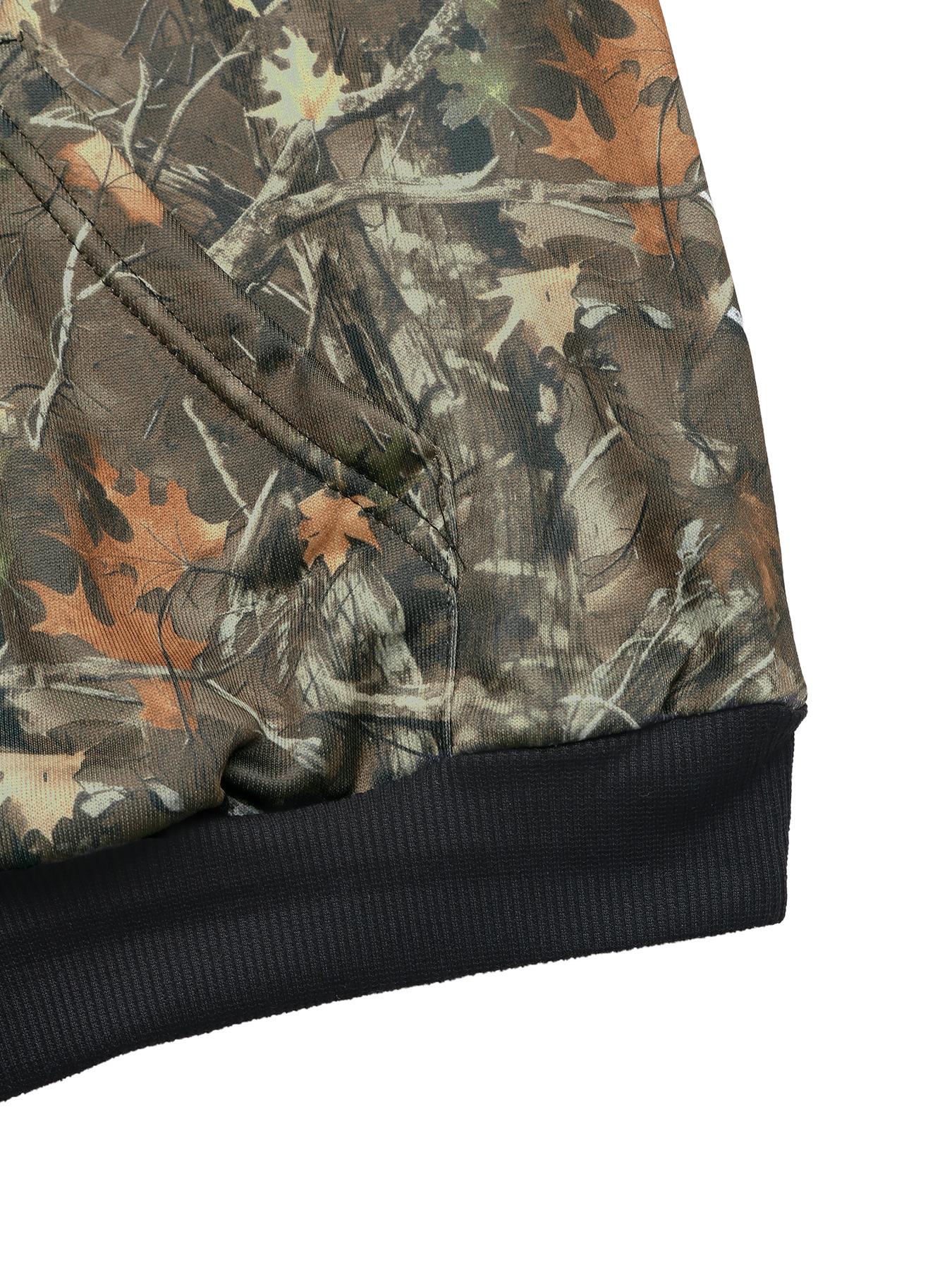 2025 Autumn New Casual Daily Camouflage Maple Leaf Floral Print Pullover Sweatshirt for Women