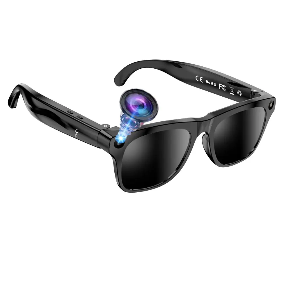 Smart AI Glasses with Camera,8MP Camera,One Click Audio recording,First Person Video Shooting,Bluetooth Calling and Music Playback,AI Real Time Translation and Simultaneous Interpretation,WiFi Transfer, 290Mah Battery ,3Lenses Total
