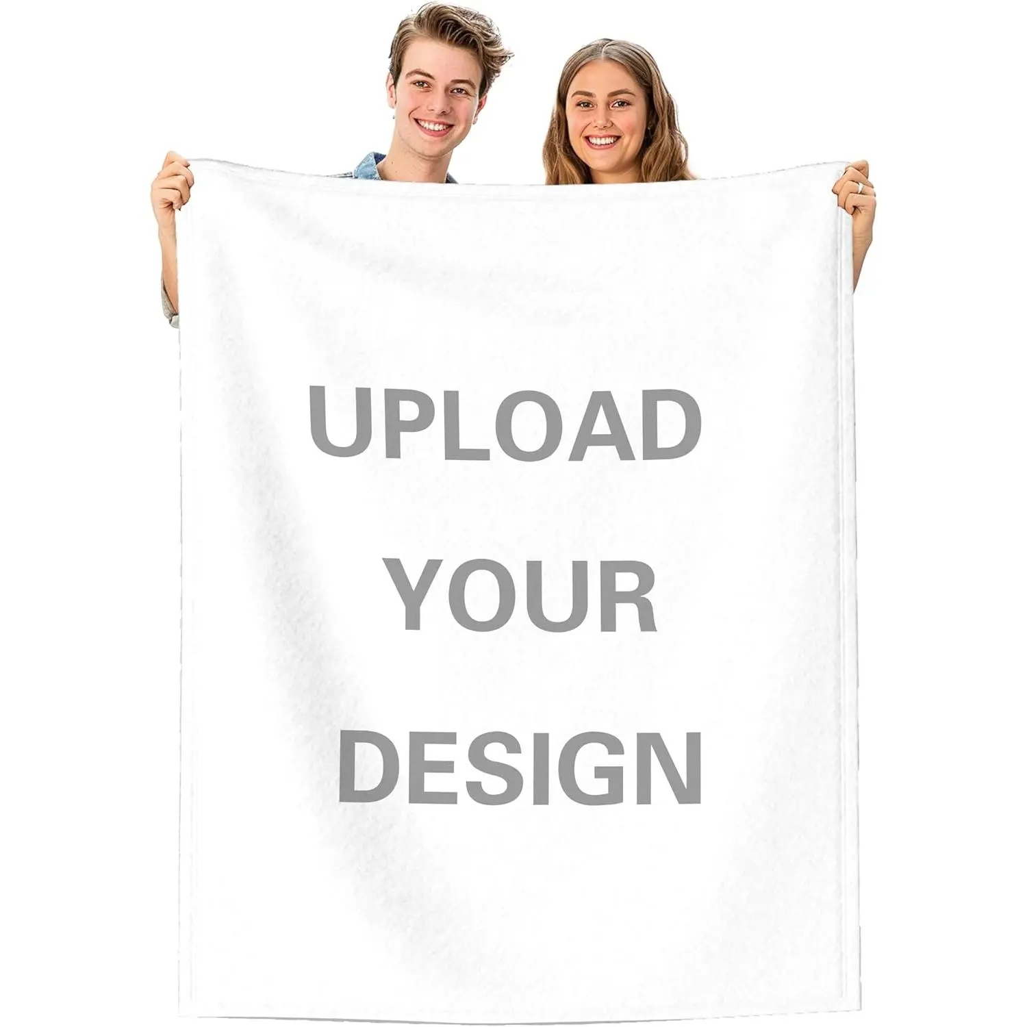 DIY Custom Photo Flannel Blanket - Upload Your Design Personalized Throw, Cozy Soft Warm Bedding for Bed Sofa, Custom Present for Couples, Boyfriend Birthday Gift, BF Birthday Gifts for Her Him