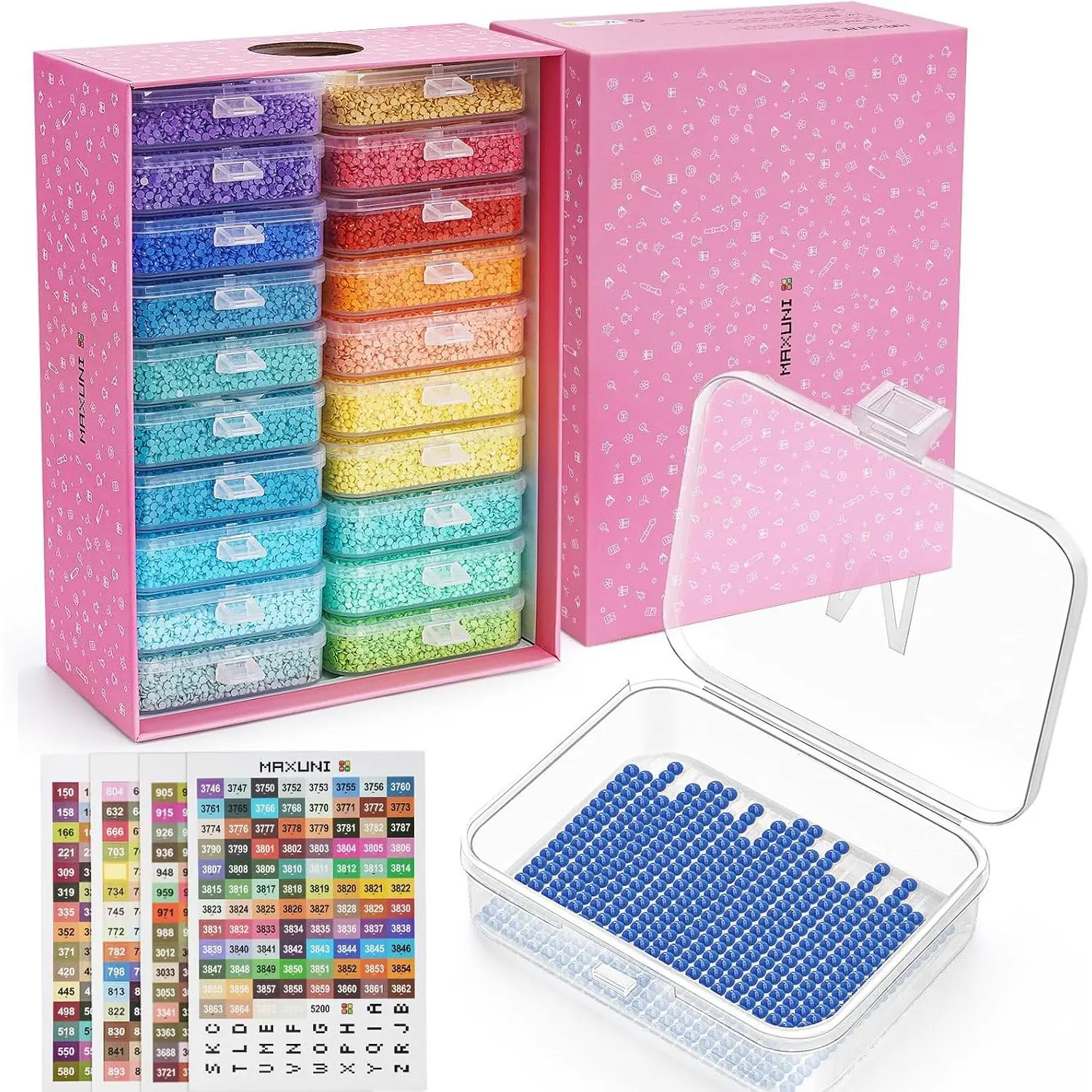 20 count  Sorting Tray -  Art Storage Tray with , 2-in-1 Stackable  Painting Accessories for 5D Art Beads Storage & Line-Up