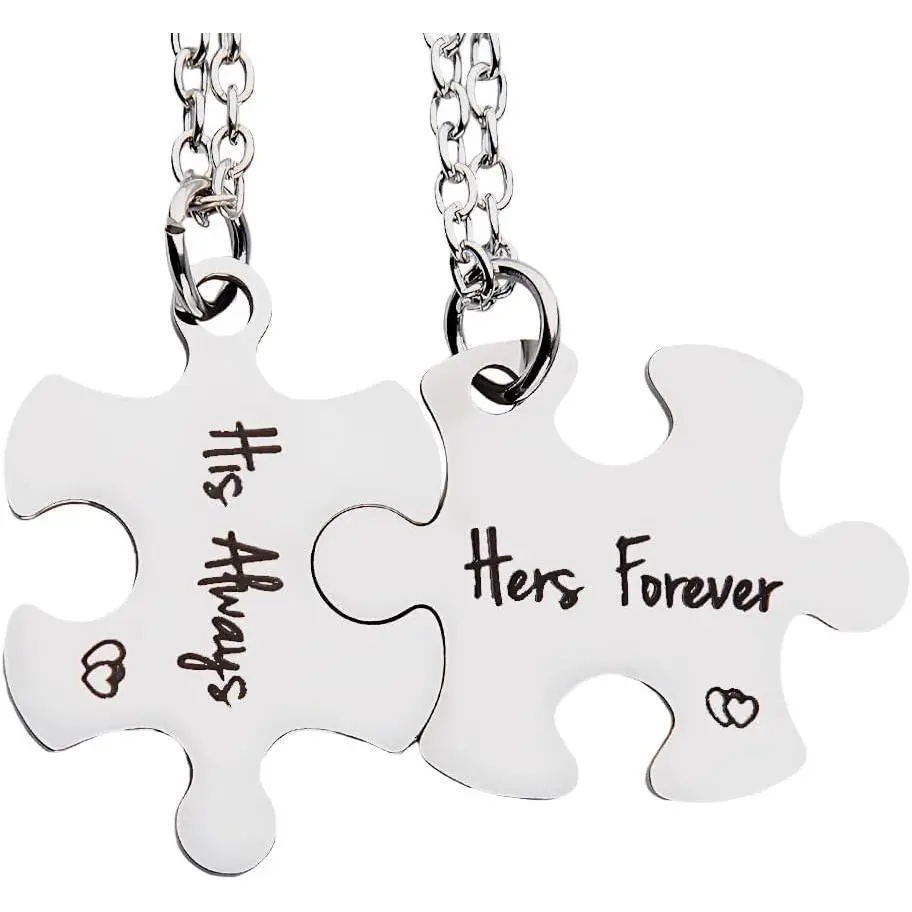 Couple Valentines Gifts for Husband Wife Matching Necklaces for Couples Girlfriend Boyfriend I Love You Gifts for Him Her