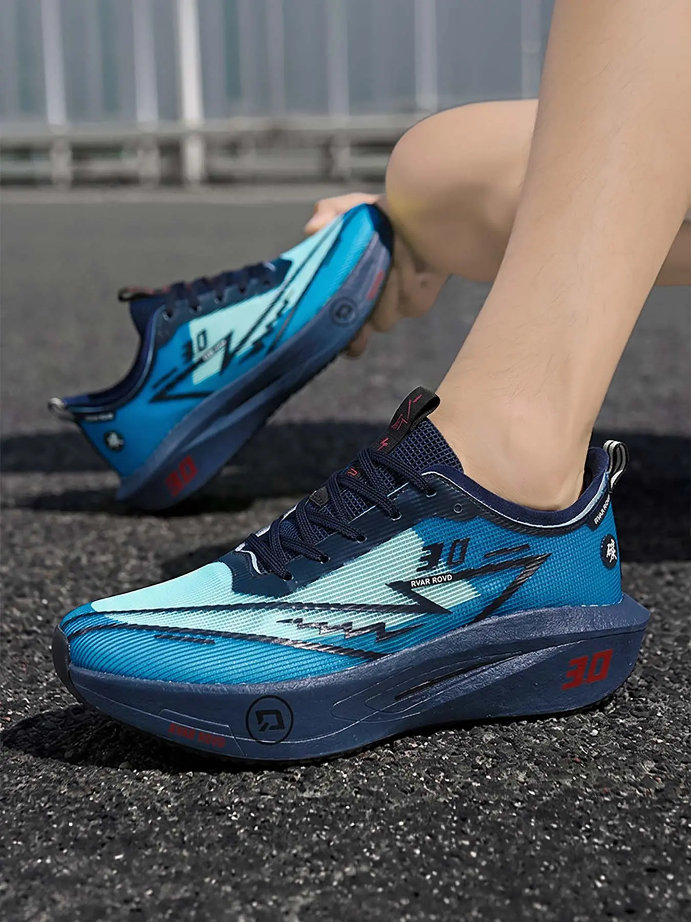 Gradient Woven Carbon Plate Racing Running Shoes, High Elastic Thick Cushioned Marathon & Fitness Test Trainers, Breathable Non-Slip Professional Long-Distance Sneakers