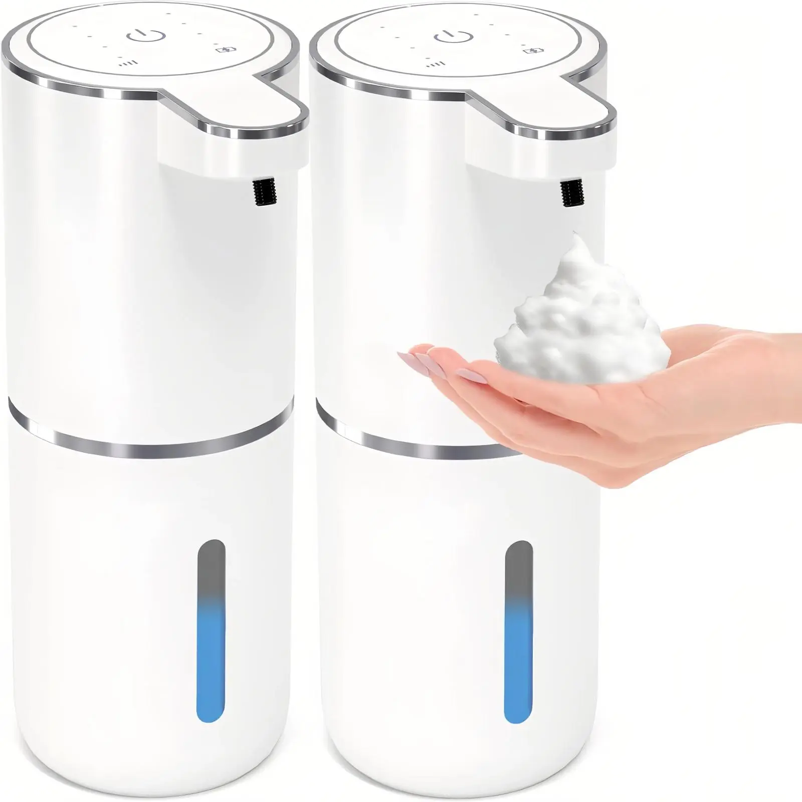 Touchless Smart Foaming Soap Dispenser - USB Rechargeable, Wall Mount, 4-Level Adjustable Foam Pump, Leak Proof, Waterproof, Transparent Bathroom Gadget for Kitchen/Bath
