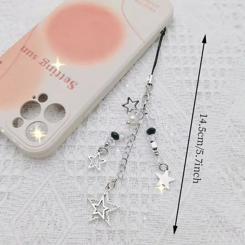 Star Design Chain Phone Lanyard, Decoration Creative Design Decorative Hanging Pendent, Portable Cell Phone Strap for Women & Girls, Phone Charm, Phone Accessories