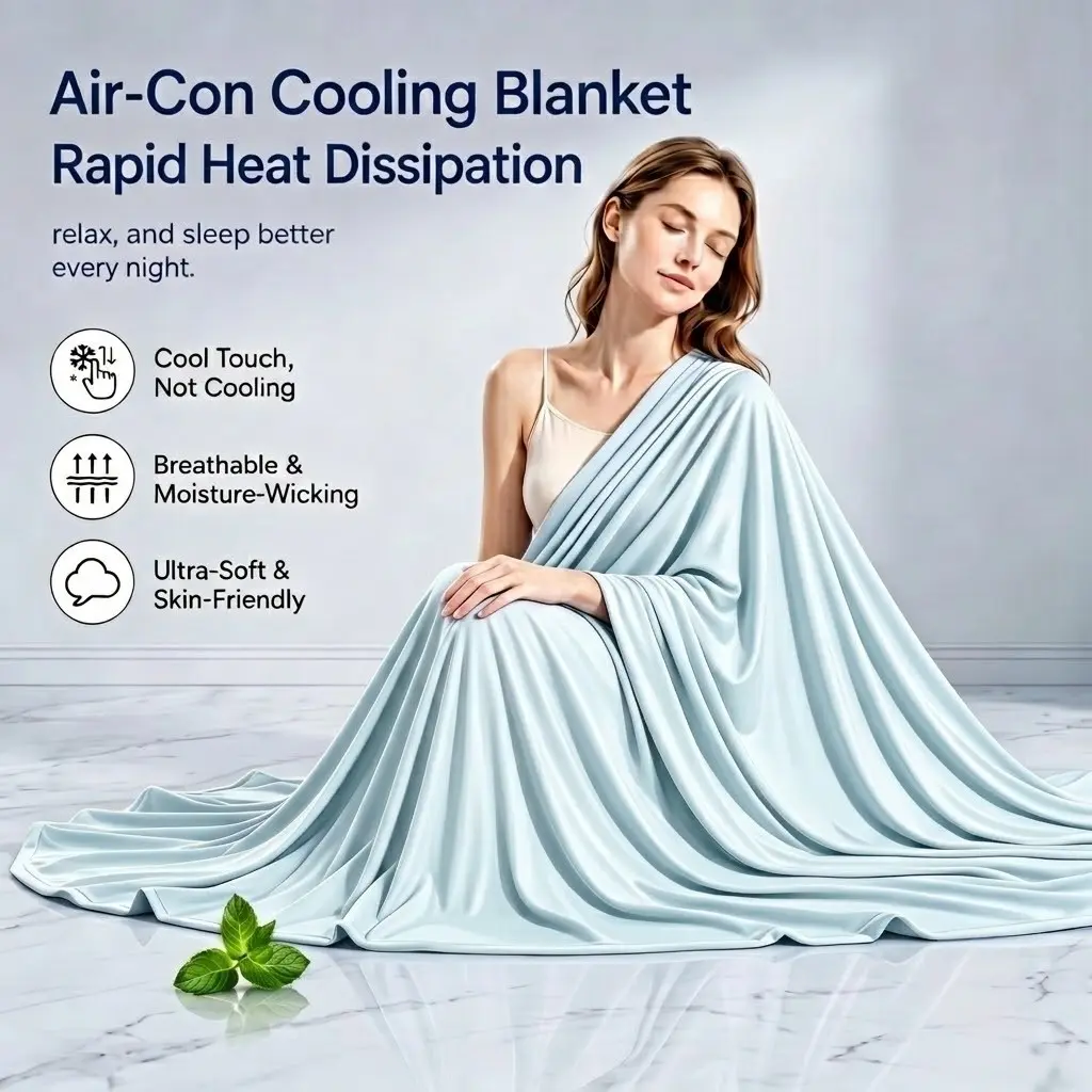 Summer Cooling Sleep Blanket, Breathable Large Size, Lightweight Comfortable Bedding, Ideal Gift