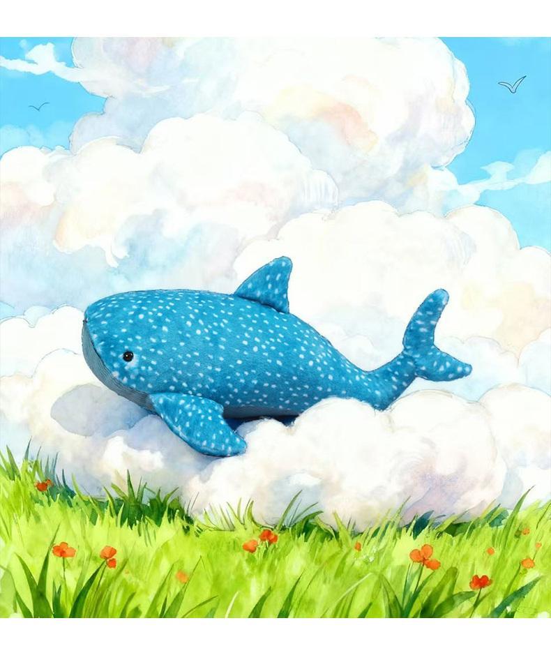 New Cute Animal Plush Doll Whale Shark Anime Stuffed Soft Cushion Pillow Soothing Plush Toy Room Decoration Custom Festival Gift