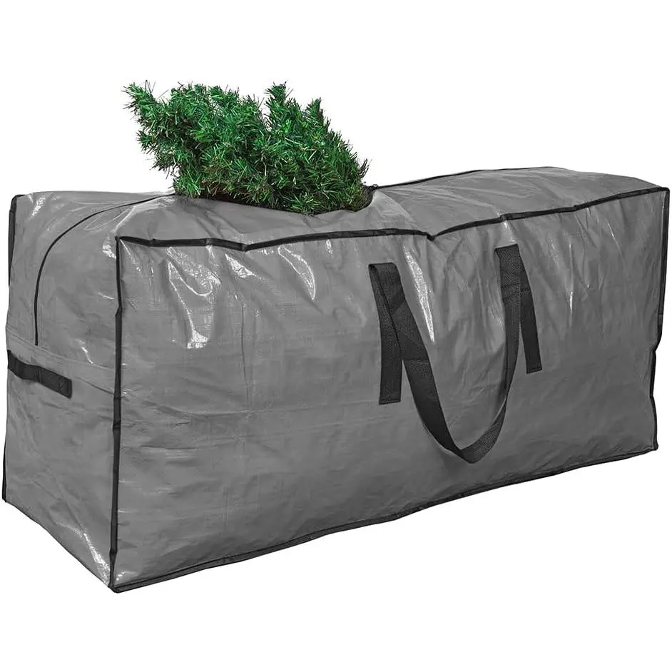 Artificial Tree Storage Bag | Fits Up to 7 ft. Tall Disassembled Tree | 45" x 15" x 20" Holiday Tree Storage Case |  Xmas Storage Container with Sleek Zipper and Handles (Gray)