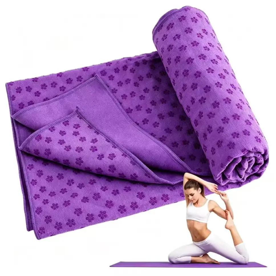 Upgraded PVC Plum Blossom Point Yoga Mat, Anti-Slip and Sweat-Absorbing Yoga Towel, Anti-Slip Mat for Pilates Fitness and Stretching, Universal Exercise Mat for Home Gyms, Workout Mats For Home Gym
