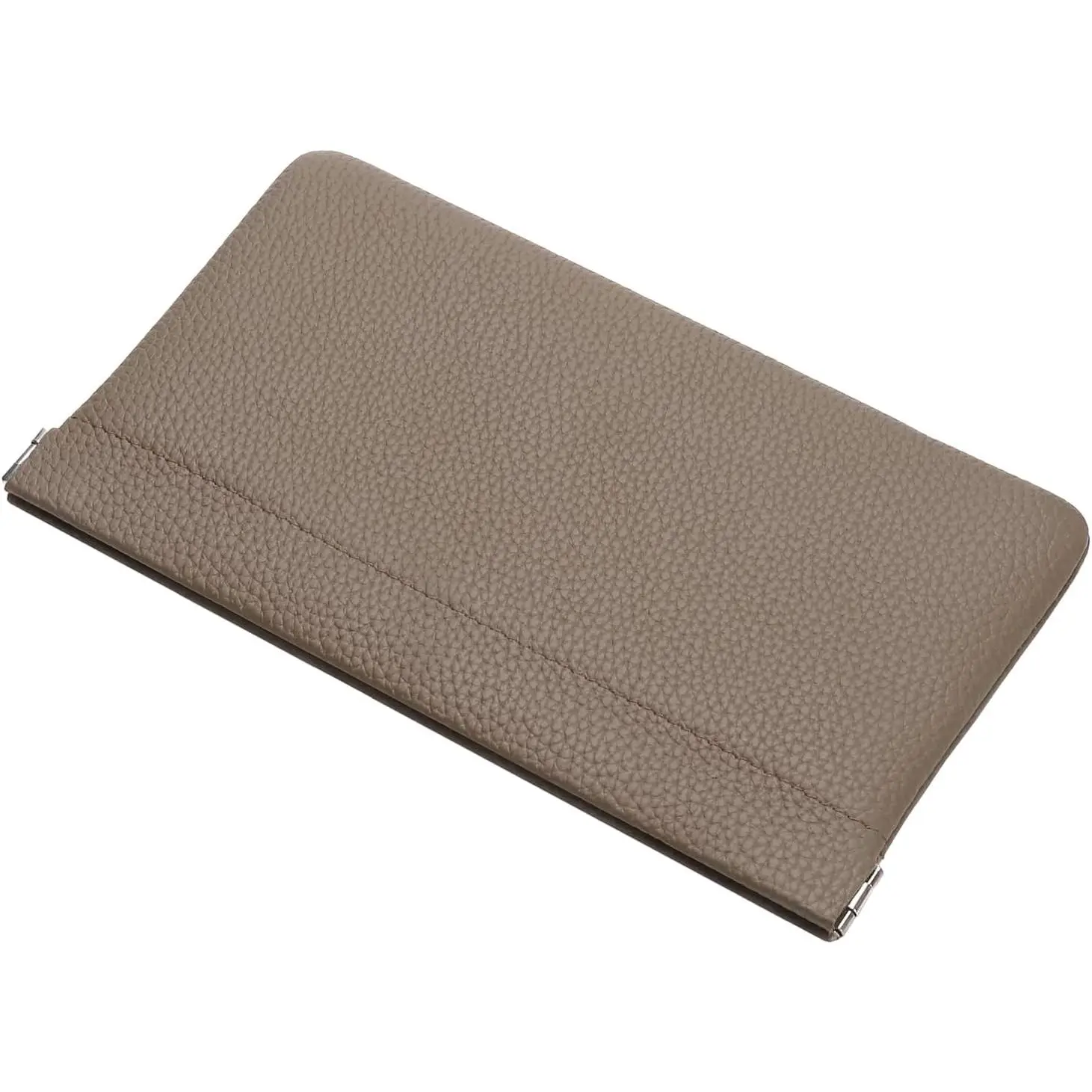 Genuine Leather Pocket Bag  Purse,Coin Purse Phone Accessories Travel Pouch  Storage Waterproof Portable No Zipper Wallet Man (Grey)