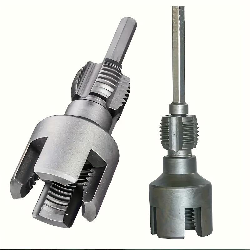 2pcs 1/2 inch 3/4 inch PVC Thread Cutting Tool Inner & Outer Pipe Threading Tools Dual Function Electric Drill Compatible PVC Plastic Pipe Threading Machine Kit for Home Repair Precision Carbon Steel NPT Pipe Tap Set external pipe high speed