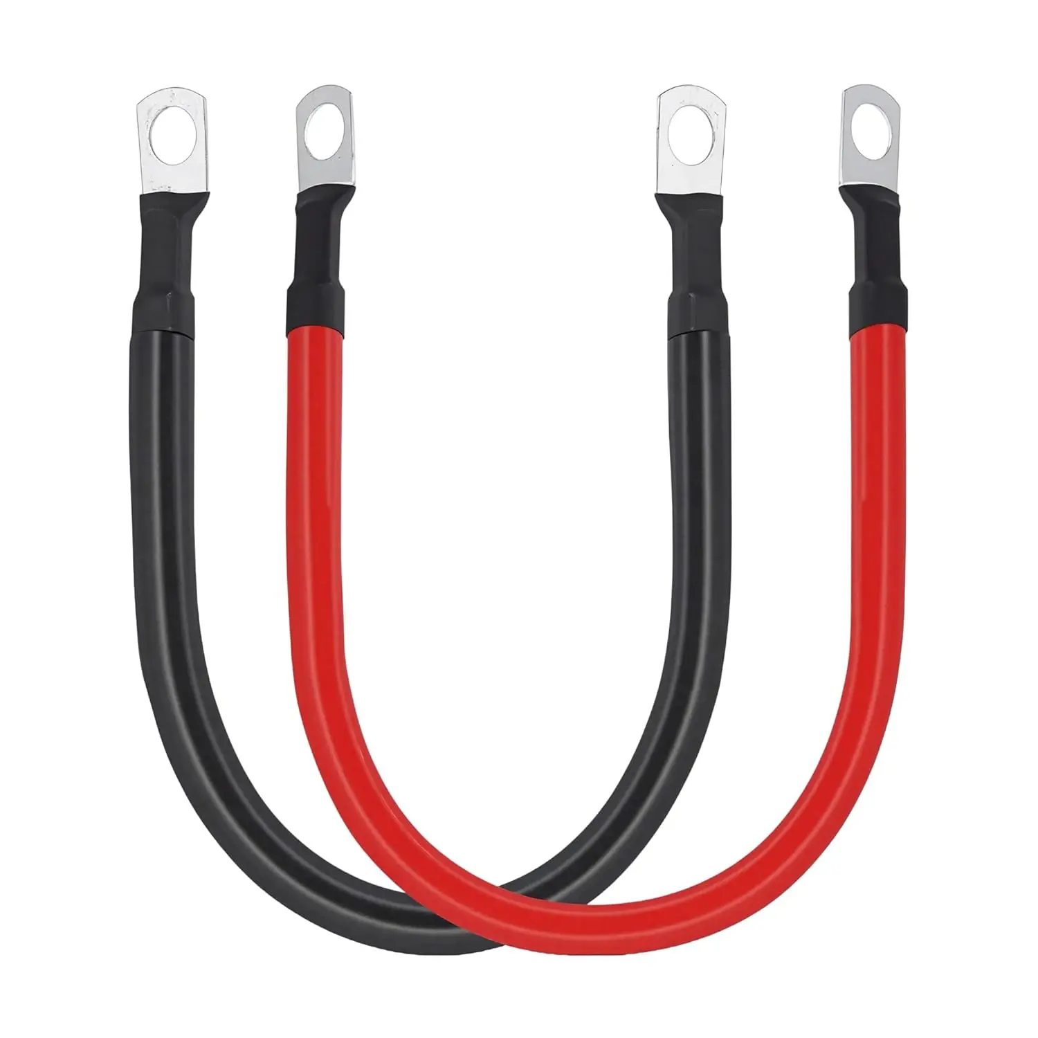 2 AWG Pure Copper Battery Cable Set with 3/8 in Lug Ends, Power Inverters Wire for Automotive, Marine Applications (Red and Black)