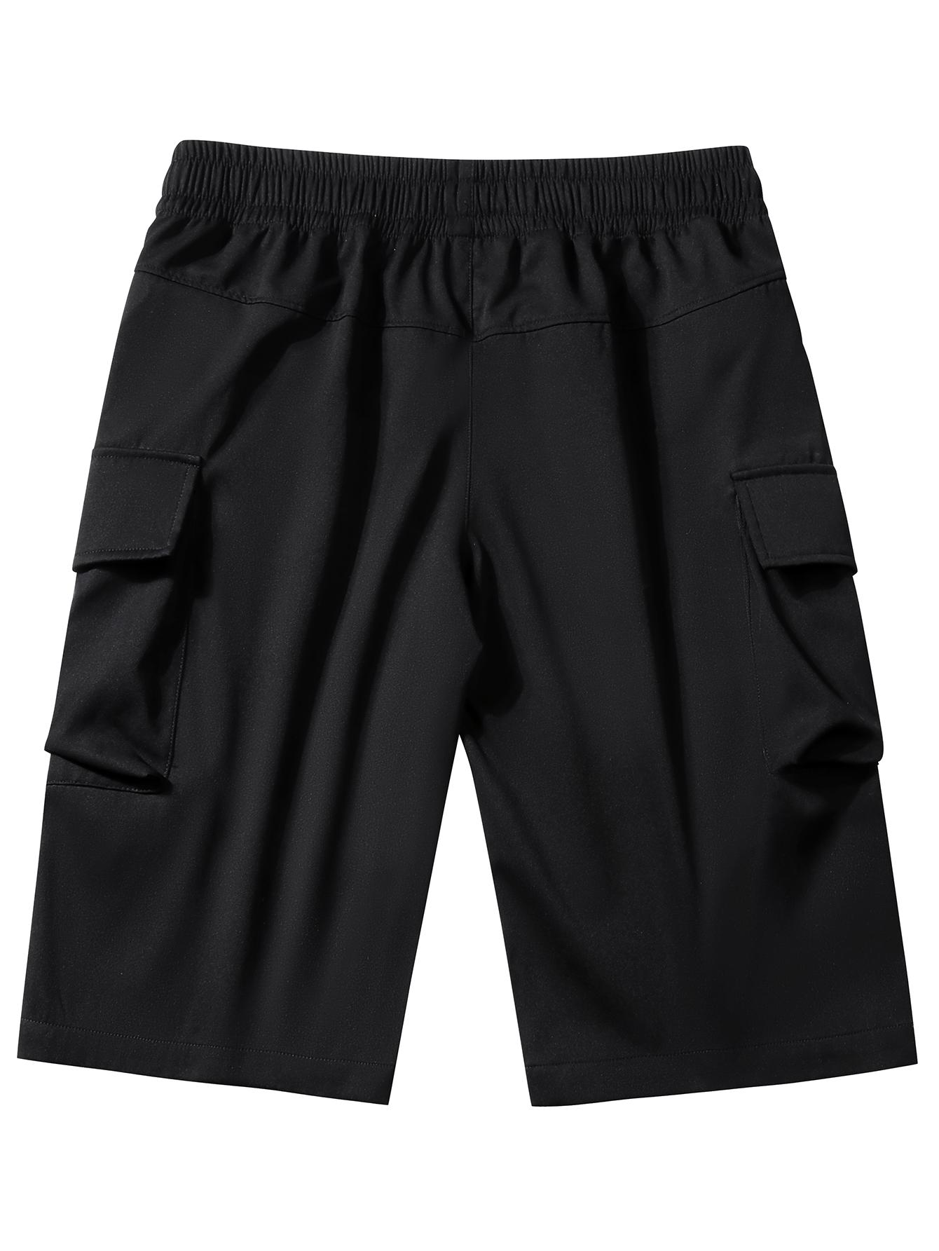 Men's cargo shorts, summer loose-fitting quick-drying athletic capri pants, trendy brand ice silk casual mid-length shorts SpringStatements