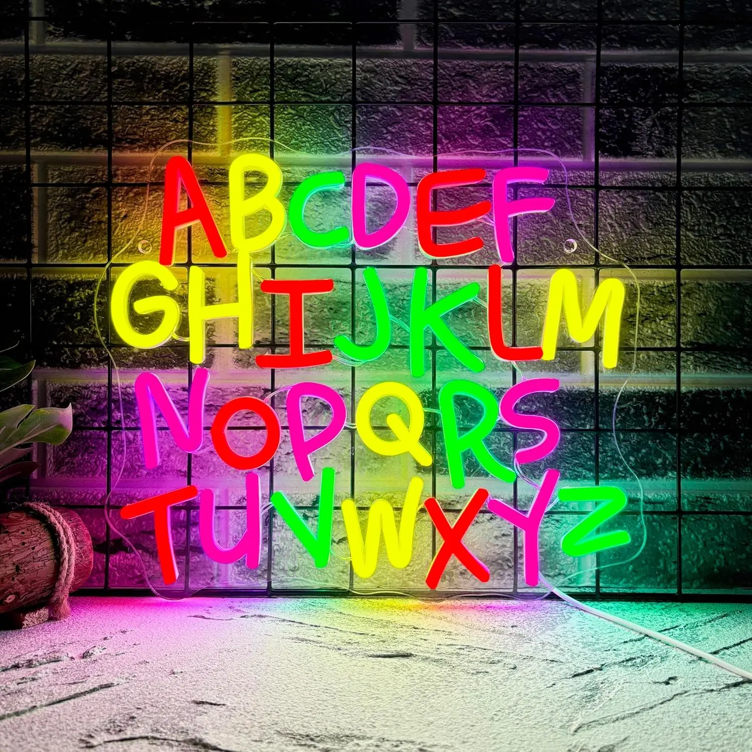 Abc Neon Light Letters, Preschool English Neon Sign, USB Powered Classroom Decor, Adjustable LED, Ideal for Elementary Classrooms, Kindergarten, Kids' Rooms, Led Neon Signs