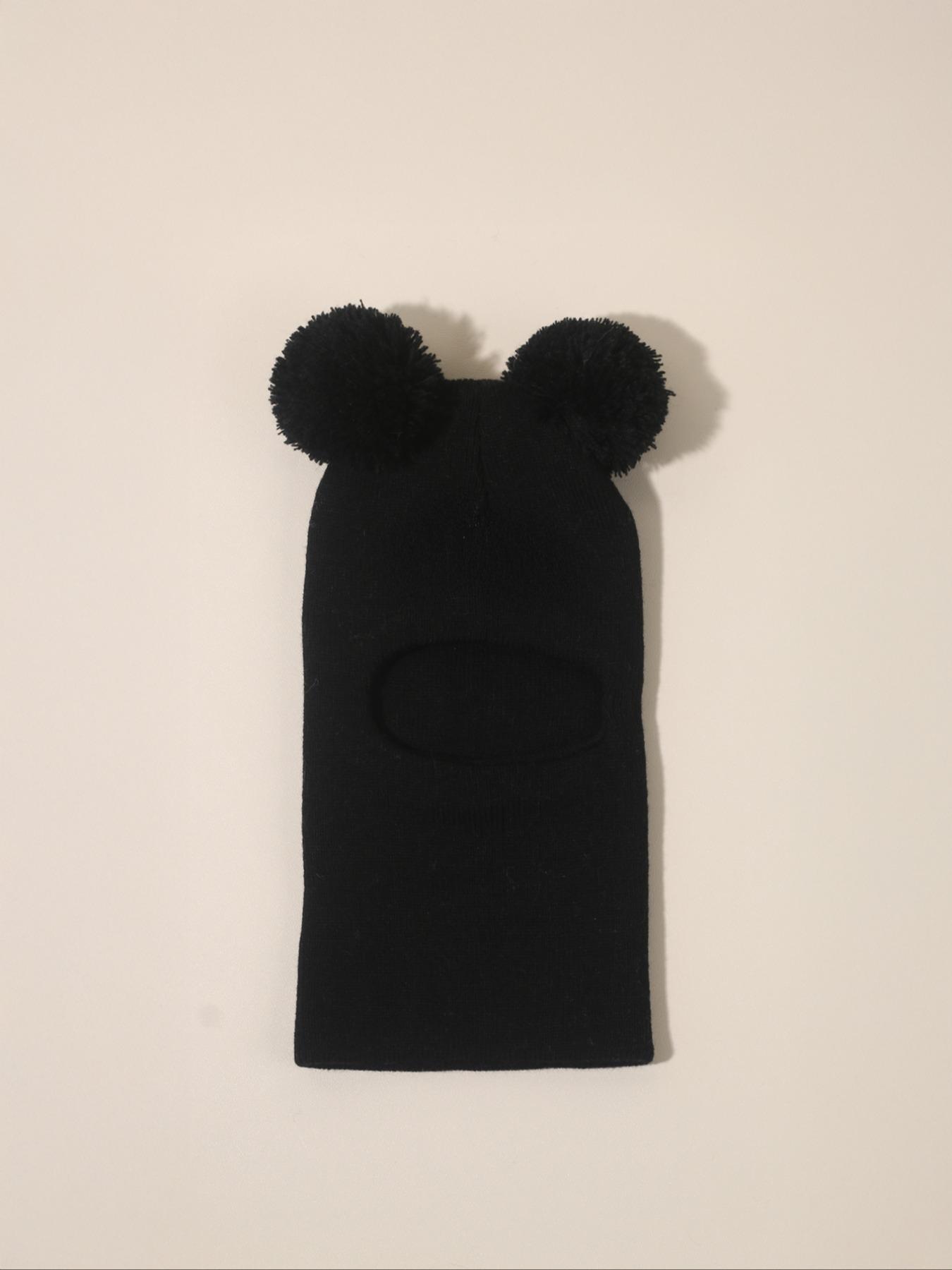 Pom Pom Knit Hat for Babies 1-3 Years Old, Warm Winter Beanie for Outdoor Use, Casual Style Daily Cap, Moderate Fabric Thickness, Winter Skull Cap