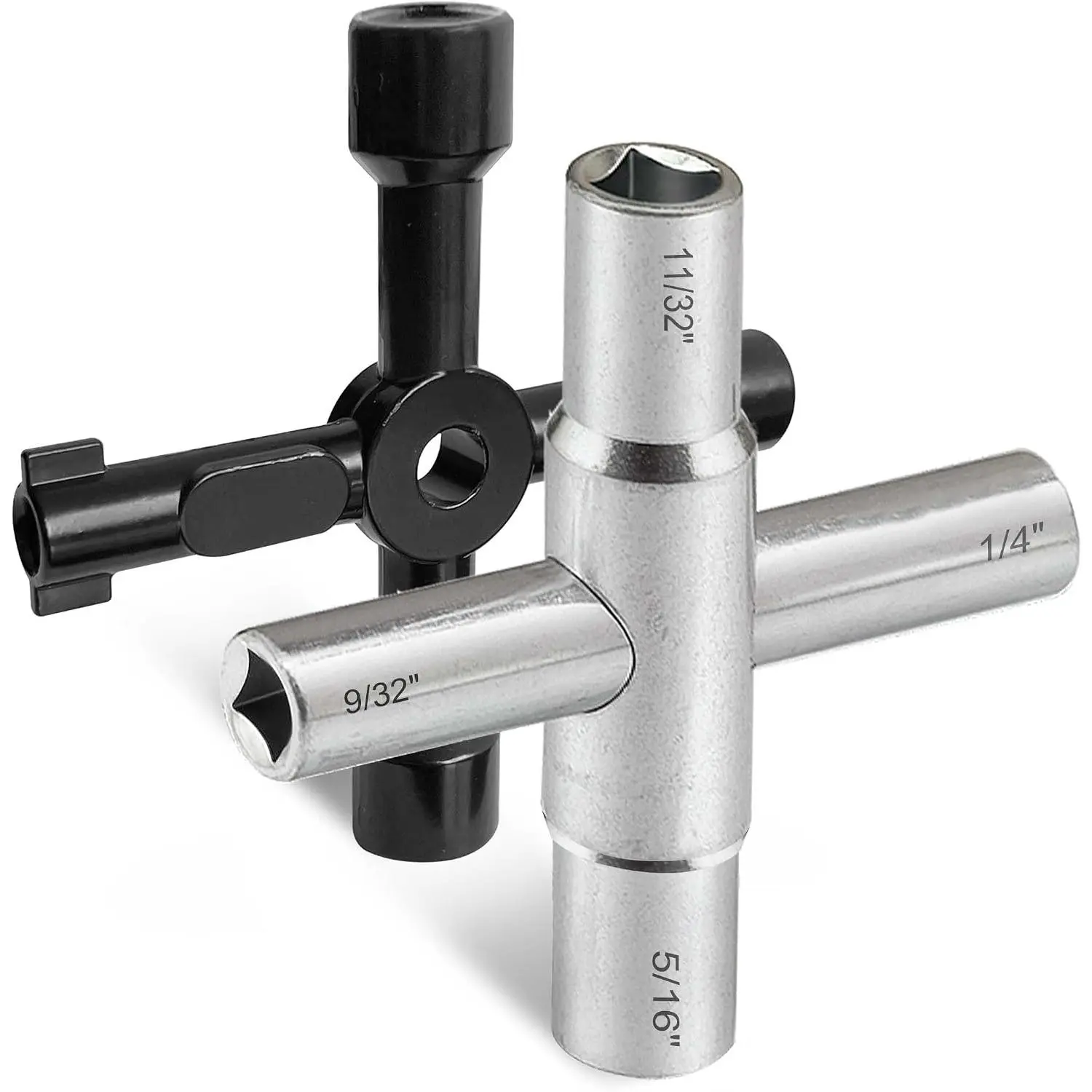 4 Way Sillcock Key Wrench Set, Multi-functional Utilities Water Key, Fits  Sillcock, Stopcock, Water Spigots, Wall-hydrant, Control Cabinet and Valves, 2-Pk, Four-Way Tool, Multi-Fit Keys