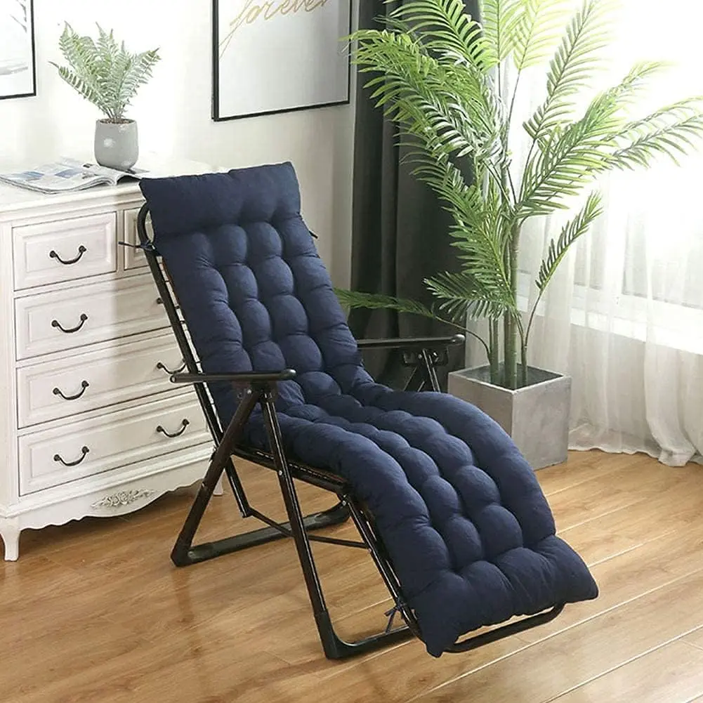 Patio Chaise Lounger Cushion Sun Lounger Chair Cushions Indoor&Outdoor Rocking Chair Sofa Cushion with 6 Ties 68.9x18.9x3.1 in Thick Padded Swing Bench Cushion