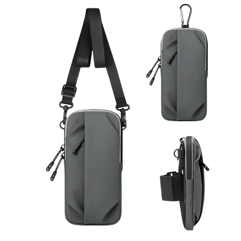 Unisex Multifunctional Convertible Phone Arm Bag Crossbody Pouch Lightweight Water Resistant Cell Phone Holder with Card Key Slot for Running Cycling Hiking Gym Workout Travel Outdoor Sports Casual Daily Wear