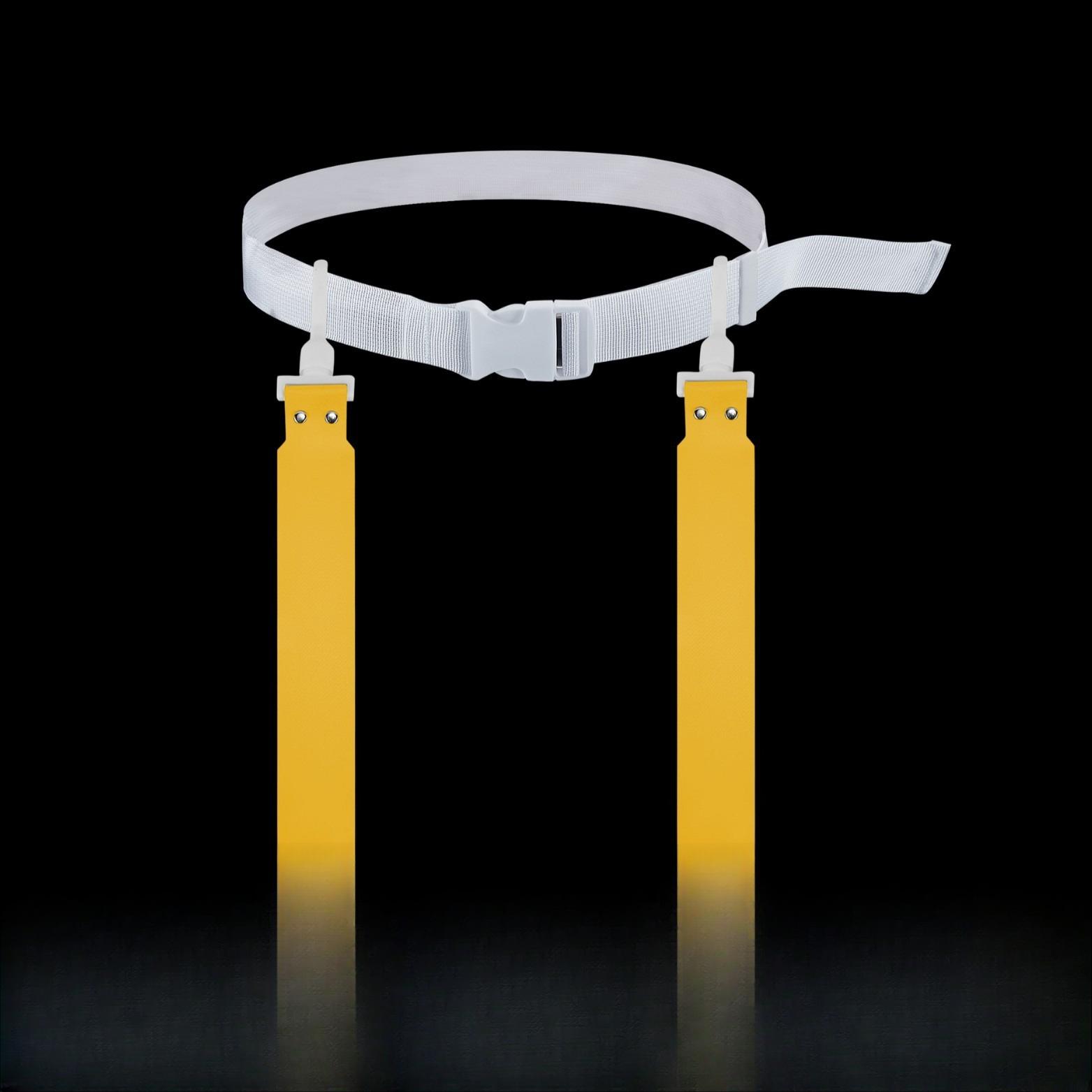 FF61G2 Air Buckle Two Flags American Football Waist Flag, Professional Game Training, Round Head, Printed Label