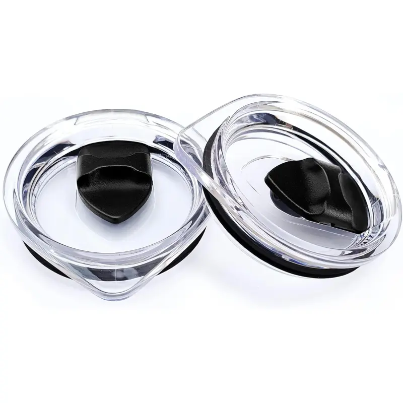 2 Pack 30 oz Tumbler Replacement Lids, Black Magnetic Slider Spill-Resistant Cup Covers for Travel Mugs