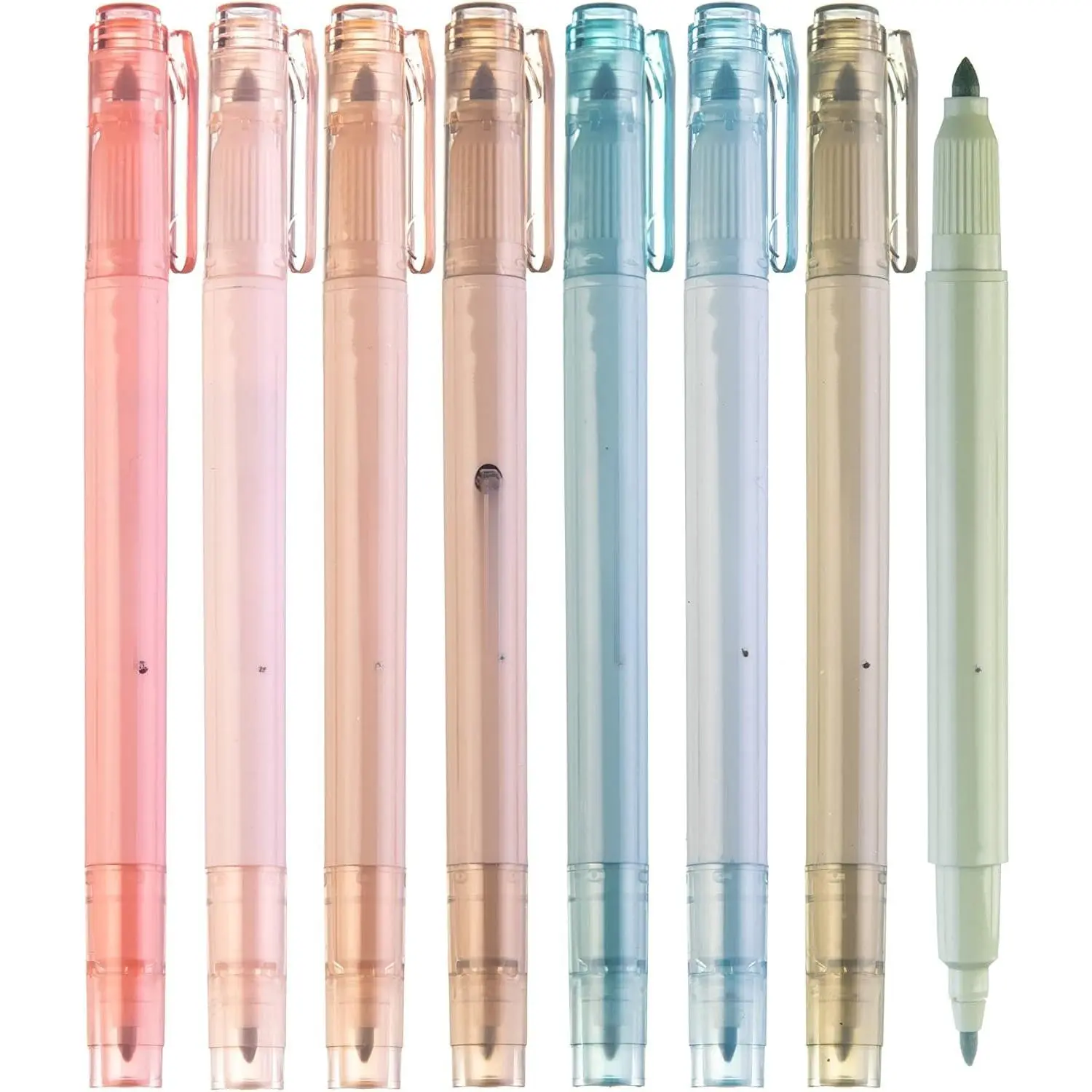 Tip  Highlighters and Pens No Bleed, 8 Pack  Colors Quick Dry Highlighters Set, Cute Markers,  Study Journaling School Office Supplies and Accessories (Earthy)