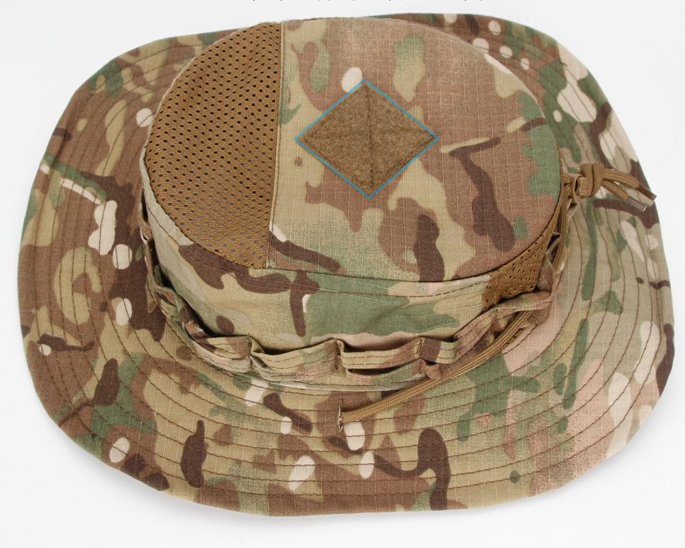 Tactical Camo Boonie Hat, Breathable Sun Hat with Adjustable Chin Strap, Military Style Bucket Hat for Outdoor Hiking Camping Fishing Hunting