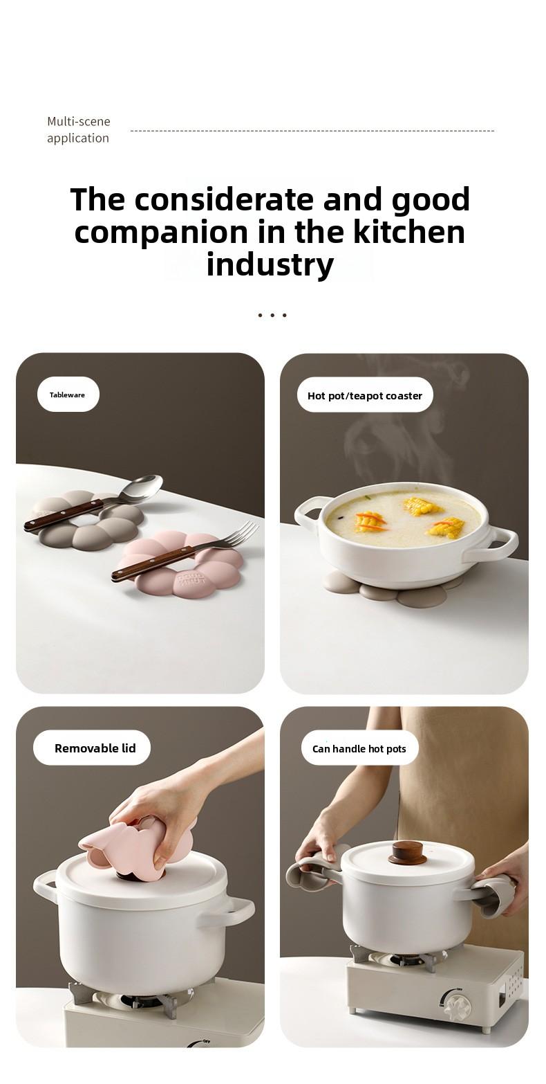 FaSoLa silicone heat-resistant mat, high-temperature resistant and anti-scalding, kitchen pot mat, coaster, thickened and foldable dining table tableware mat