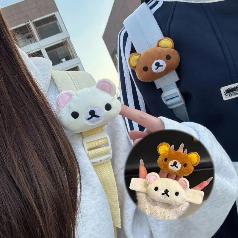 Cartoon Rilakkuma Kawaii Fluffy Cute Soft Plush Bear Keychain Bag Charm Backpack Decoration Pendant Gift For Bestie Friend Gifts
