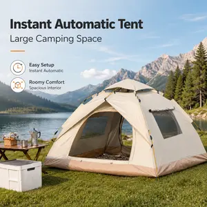 Automatic pop-up outdoor camping tent, portable folding camping gear, sunproof, rainproof, windproof, suitable for family trips, fishing, backyard gatherings, park beach shelters