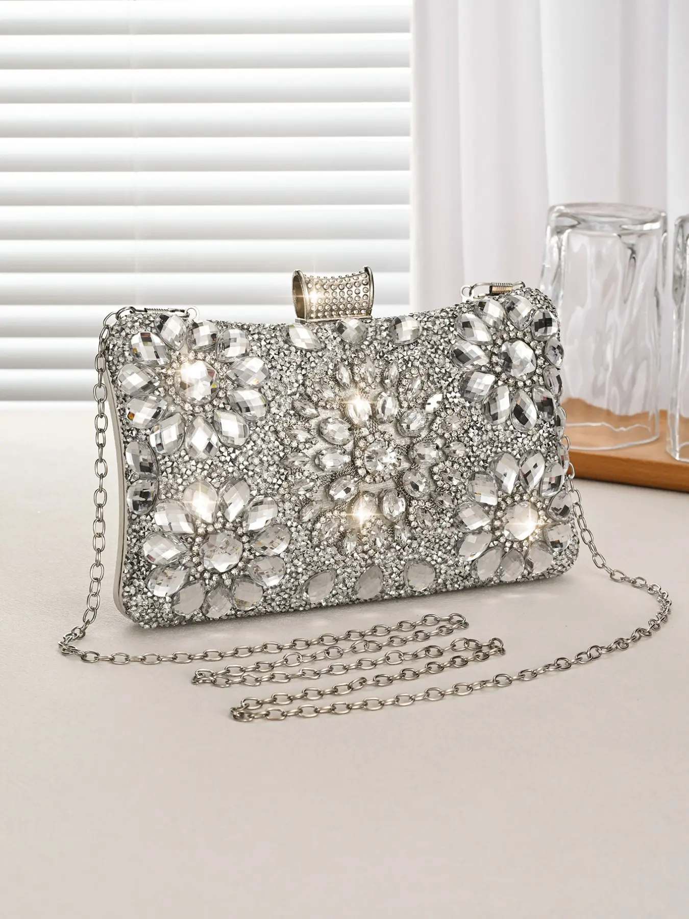 Luxury Rhinestone Handbag, Evening Party Bag, Fashion Shoulder Bag for Women, Elegant Dress Accessory, High-End Designer Style