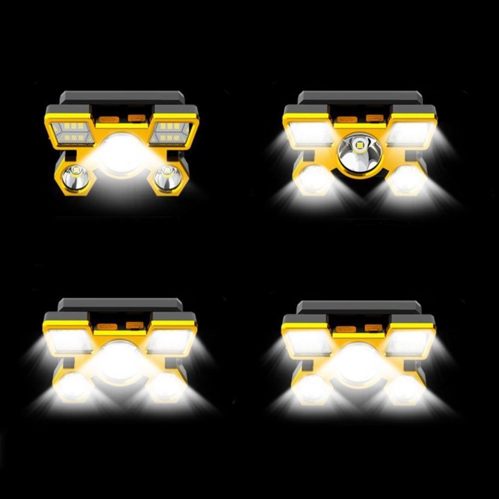 Rechargeable USB LED Headlamp, 1 Count Portable Adjustable Head-mounted LED Light For Outdoor Camping Fishing,Solocamping, Bikepacking, Glamping