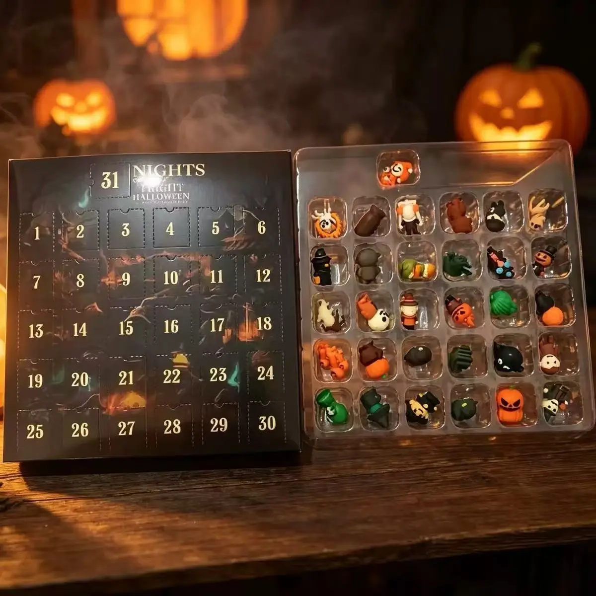 Halloween 31 Night Scary Countdown PVC Figure Calendar, Blind Box Gift, Collectible Blind Pack, Perfect Halloween Present for Kids, Festive Holiday Decor