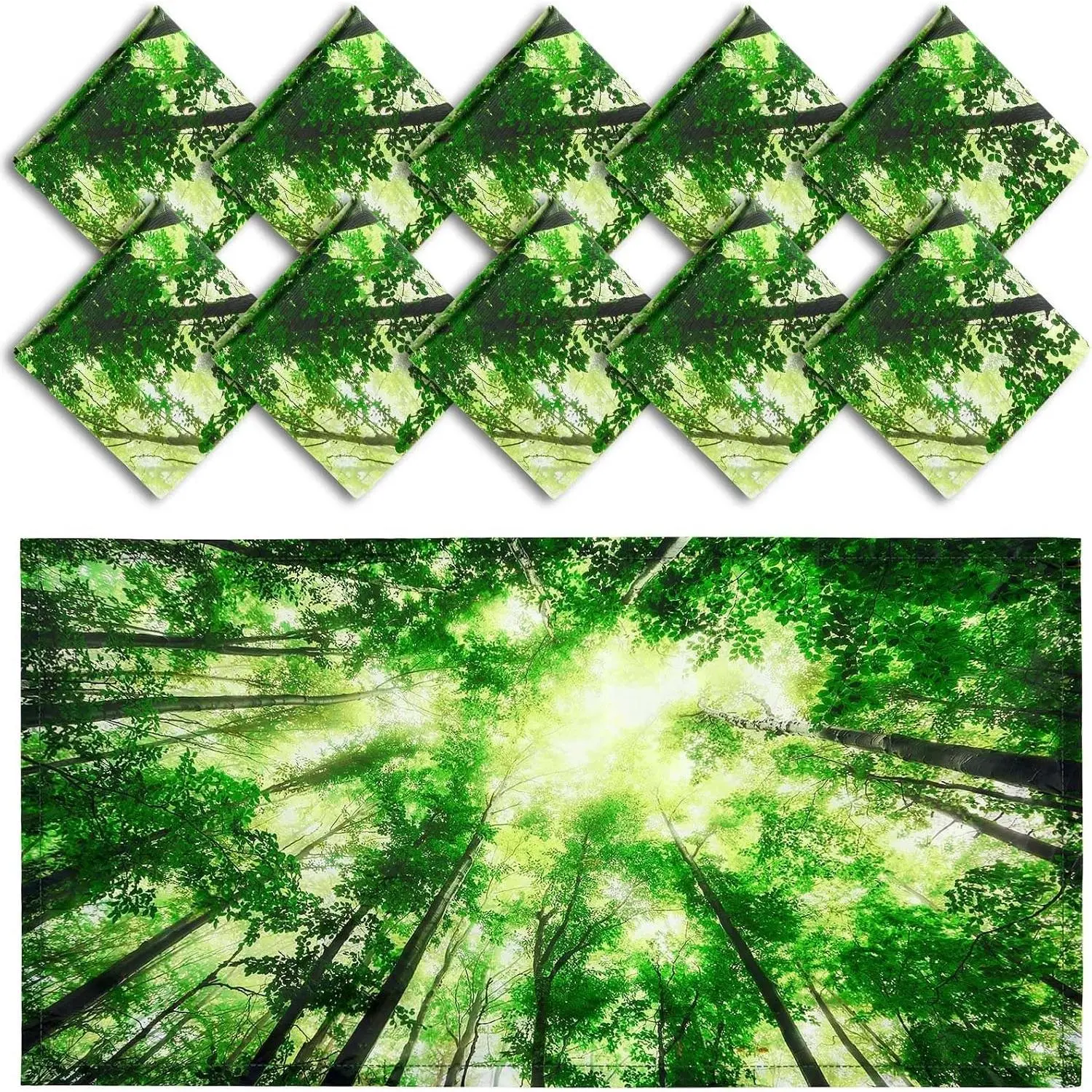 10 Pack Magnetic Fluorescent Light Covers, 4 x 2 ft Ceiling Light Filters for LED & Fluorescent Fixtures, Classroom Decor Teacher Supplies for School Home Office Decorations (Greenery)
