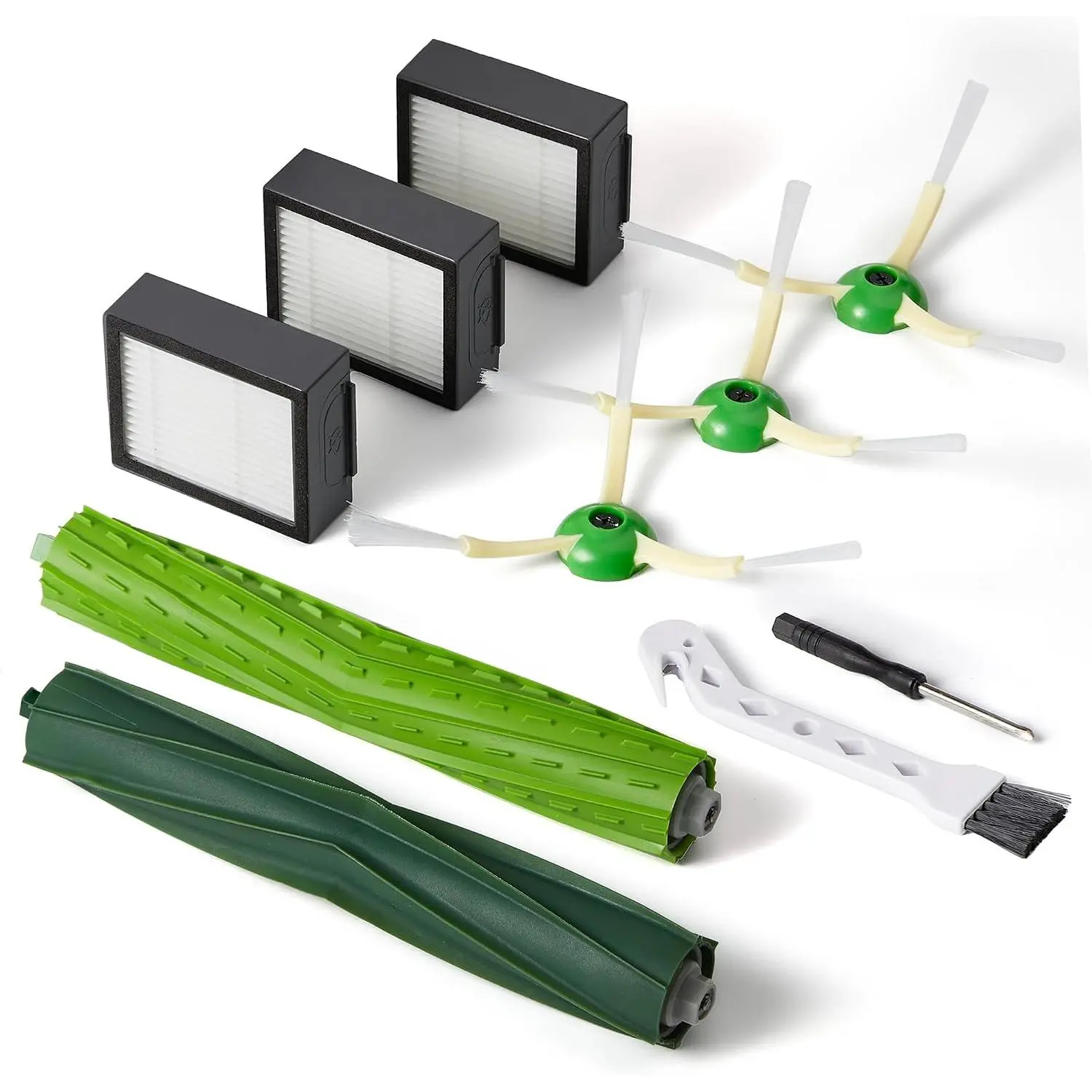 & Accessories for  E, I & J Series, Combo i5, j5 Series Robot Vacuum,  Multi-Surface Rubber Brushes & 3 HEPA Filter & 3 -Sweeping Brushes
