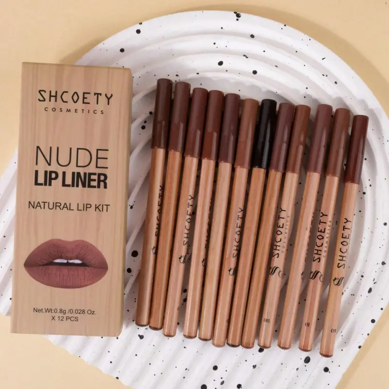 Easy Coloring Lip Liner Pencil Set, Lippie Pencils, 12pcs/Box Matte Lip Liners, Long-Lasting Matte Lipliner For All Occasions, Lip Makeup Cosmetic Kit, Lip Product, Lipstick Liner New Years Gifts