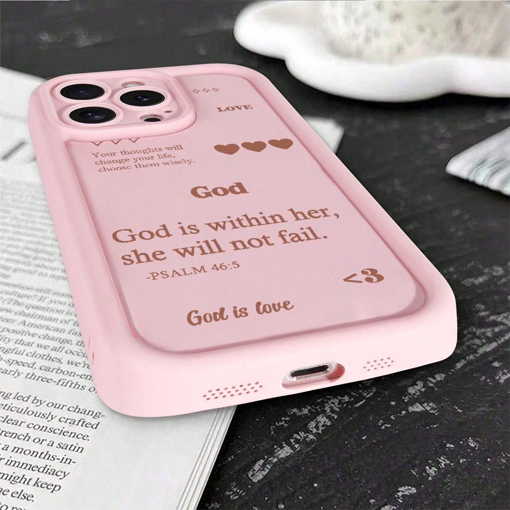 Creative Religious Quotes Pattern Phone Case, TPU Decorative Phone Protector Cover, Phone Accessories Compatible with iPhone 11 12 13 14 15 16 Pro Max, Casing
