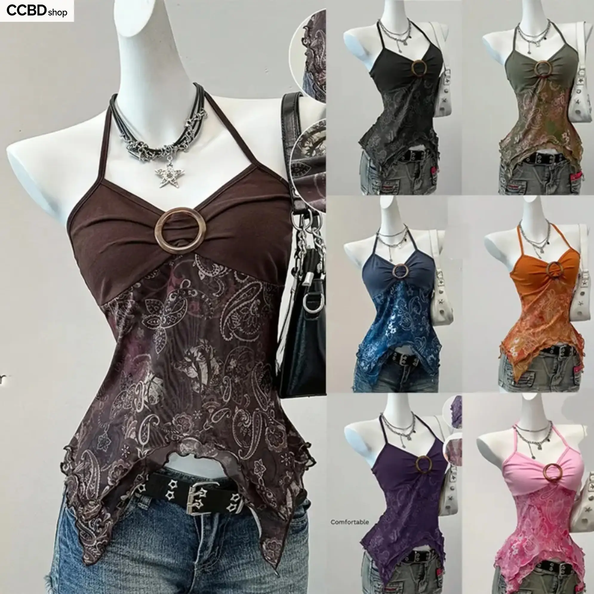 Women's Halter Neck Sleeveless Tight Crop Top - Slim Fit, Lightweight Stretchy Short Length Mesh Back Tank, for Summer Outdoor Sports & Casual Daily Wear, Sleeveless Sensual Silhouette Cropped Top