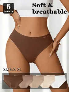 5-Pack Mario Tone Mid-Waist Seamless Underwear, High Elasticity Breathable Butt Lifter, Perfect for Indoor & Outdoor Activities