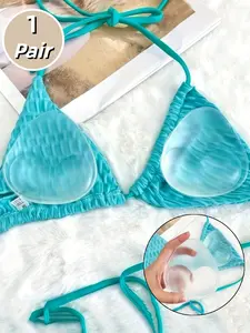 1 Pair Women's Transparent Silicone Push Up Durable Pads, Reusable Soft Breast Cups for Bras, Swimwear and Bikinis No Show Designed Lift Enhance Bust Pads, Suitable for Evening Gowns & Party & Hot Summer Weather & Beach