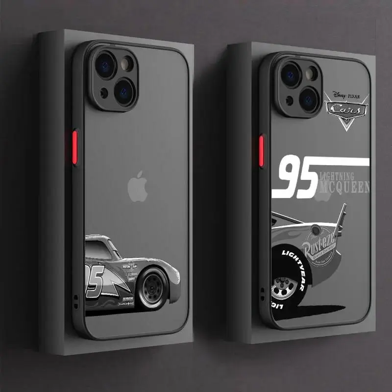 Cartoon Car Lightning Shockproof Scratch-Resistant Phone Case - Car Theme Casing for iPhone 17,16,15 Pro Max,14,13,12,11 Pro Max Plus - Protective Smartphone Accessory