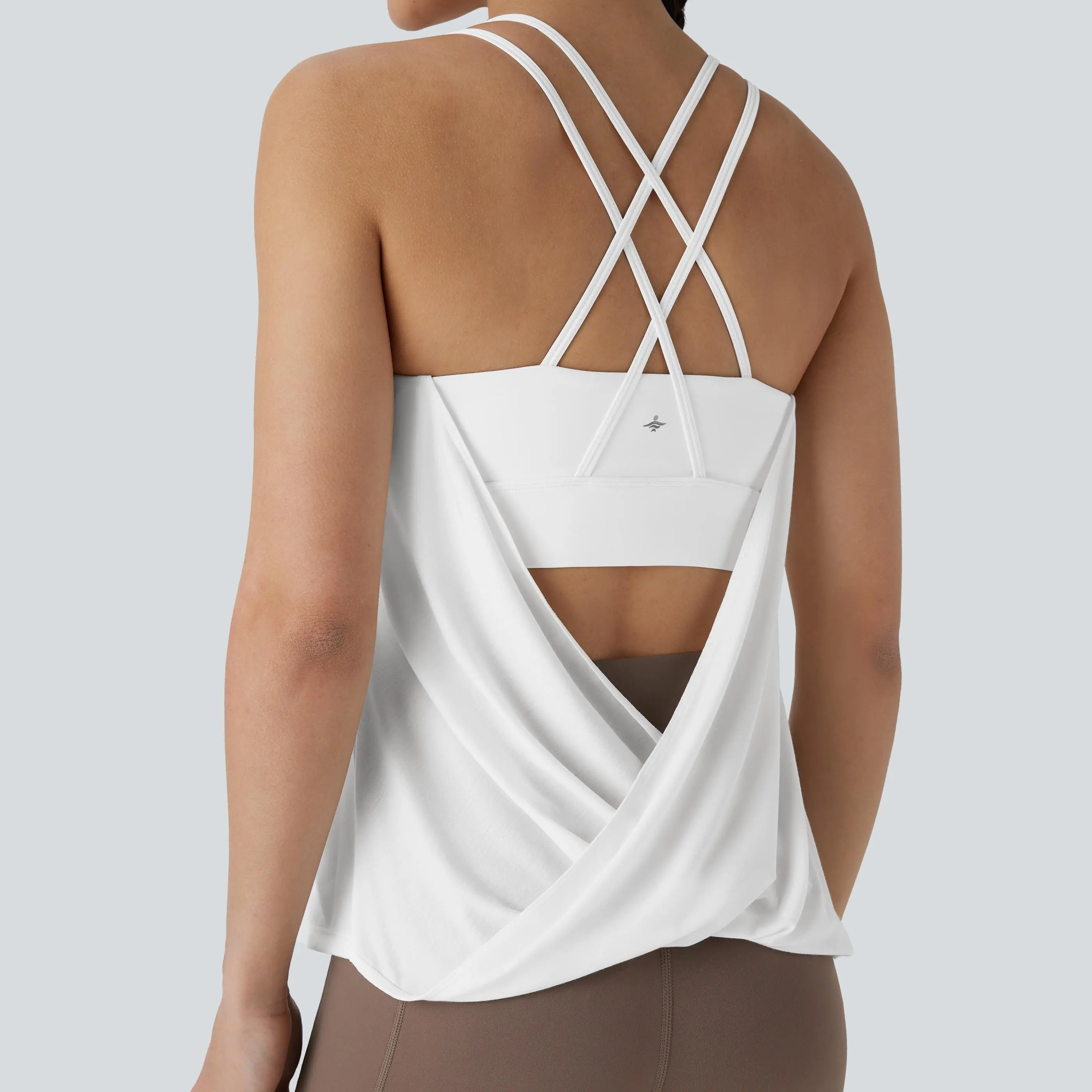 Halara Double Straps Pleated Quick Dry Yoga Cami Top