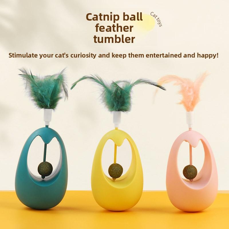 Interactive Catnip Mint Ball - Natural Catnip Lollipop for Chewing & Playing - Crunchy Dental Toy for Teeth Cleaning - Durable & Fun Cat Teething Toy for All Ages